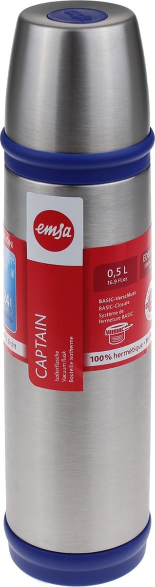Emsa Captain isoleerfles 0,5 L - rvs/blauw