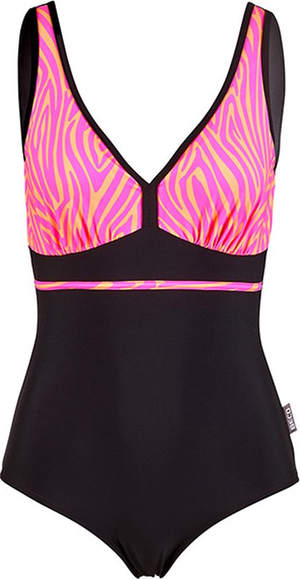 BECO zebra vibes badpak - C-cup - roze/oranje - maat 36