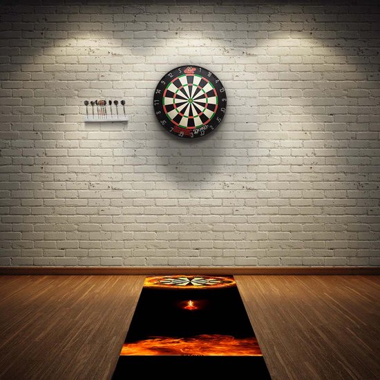 Premium Dartmat (290x50cm) FIRE - Dart Mat - Darts tapijt - Dartbaan- - Ideaal voor Partij Darts met Vrienden en Familie - Gedrukt op Vilt met Antislip Latex Onderlaag - Duurzaam en Hoogwaardig! van XQ Max — afbeelding 2