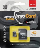 Imro - Micro SD Kaart 16 GB - Geheugenkaart Met Adapter - Class 10 UHS