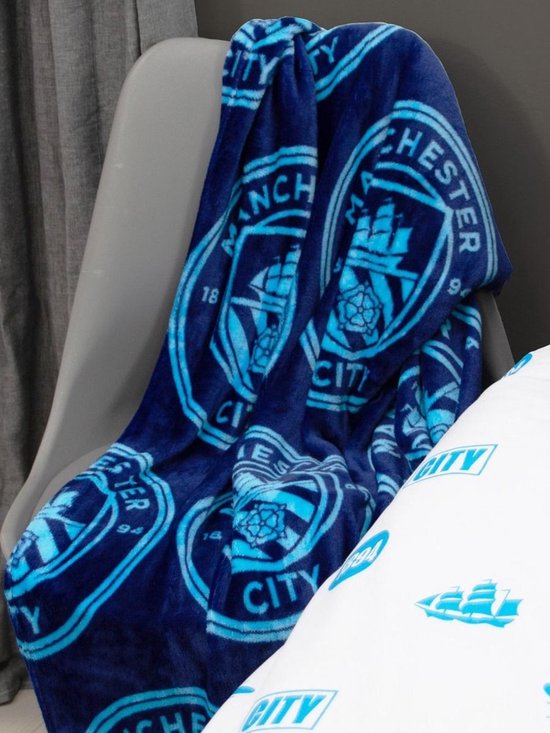 Manchester City Plaid Fleece Deken Groot 120x150cm 100% Polyester