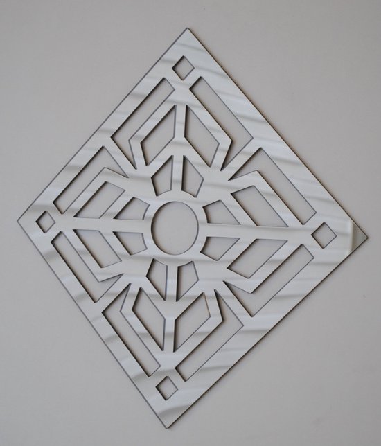 WS-6 Geometrisch wandpaneel vierhoek - unieke wanddecoratie - spiegelacrylaat - 30 x 30 cm