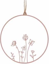 Cosy @ Home Hanger - bloemen/vlinders - Roze - dia.20cm