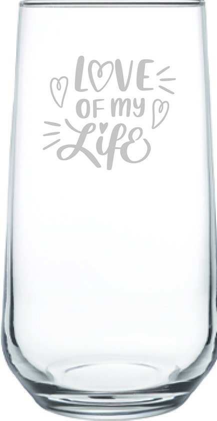 Verre à boire gravé 47cl Amour de ma vie - Saint Valentin - Valentine