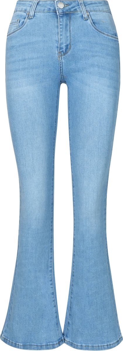 Jean Femme Taille Haute - Coupe Large Style Palazoo / Marlène - Poches Plaquées Boutons Or - Denim Stretch - Nina Carter YY308