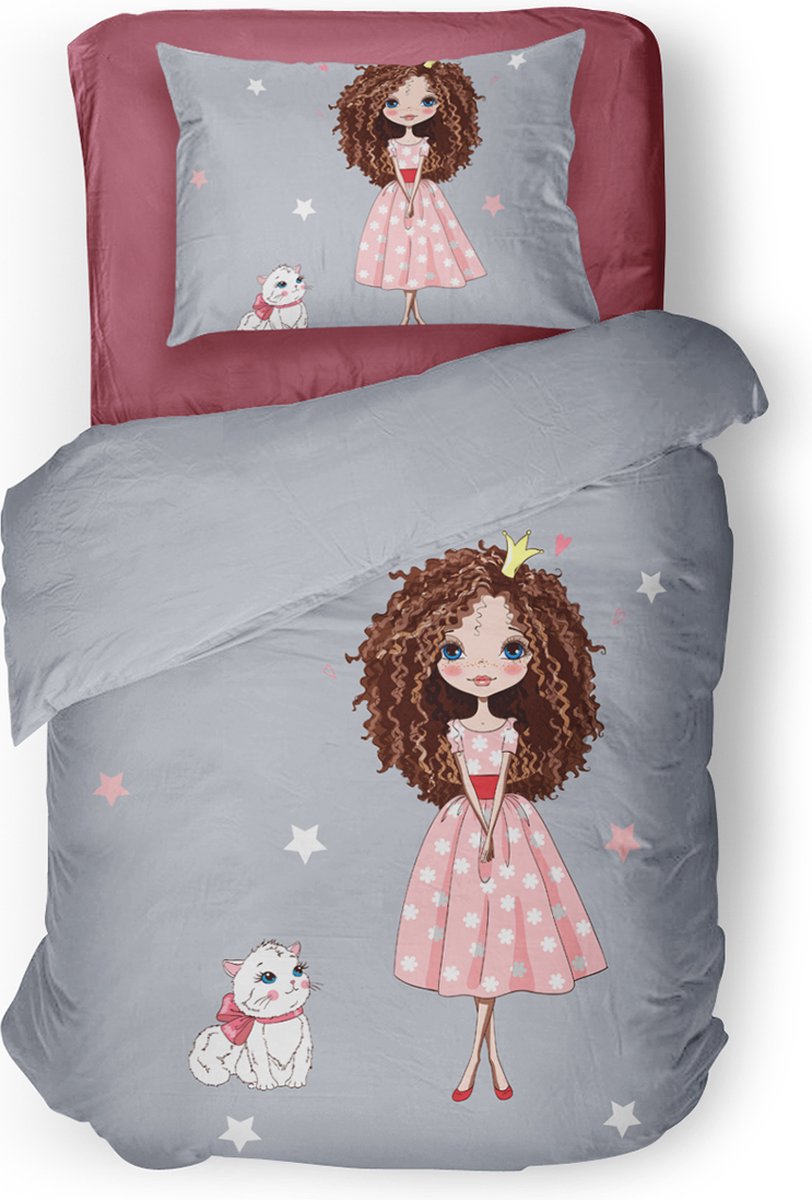 Eleganzzz Dekbedovertrek Kinderen Lana - Multi - Dekbedovertrek 140x200/220cm - Micropercal - Eenpersoons