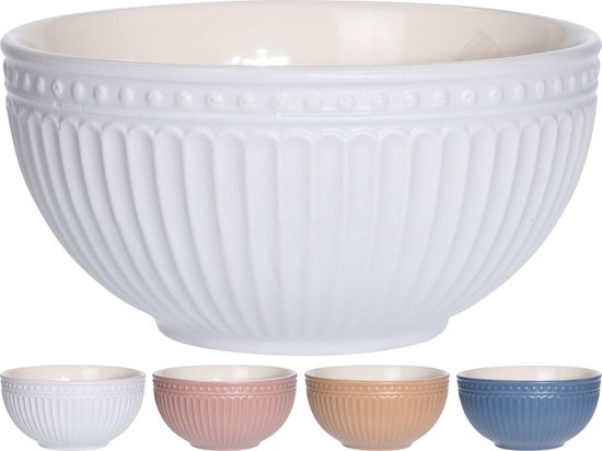 Vessia saus/snacks kommetjes/schaaltjes in standaard - wit - keramiek - set 6x stuks - D12 x 5 cm - warenhuis