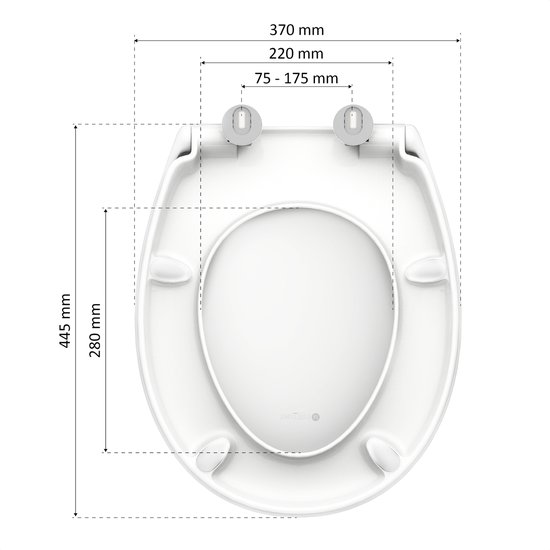 abattant de toilettes instmaier - Fabriqué en Allemagne - duroplast - forme ovale - Wit
