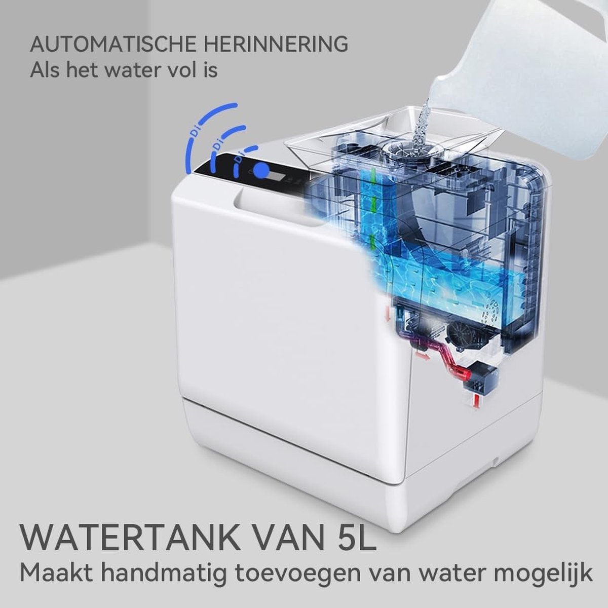 Tafelvaatwasser Met Watertank,draagbare Vaatwasser,45 Cm Mini Vaatwasser2 Waterinlaatmethoden360 Boven En Ondersproeiarmen5 Programmasgeschikt Voor Appartementenslaapzalen En Campers