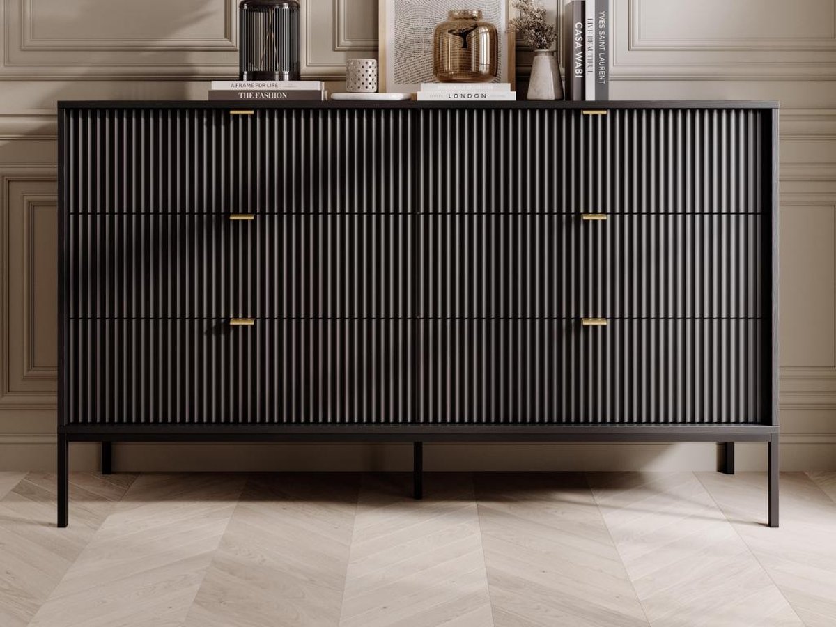 Vente-unique Commode met 6 lades - Zwart - LIOUBA - van Pascal Morabito