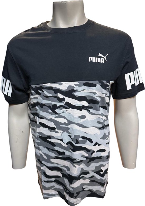 Puma - Power cammo Tee - Shirt - Mannen - Zwart/Wit - Maat L
