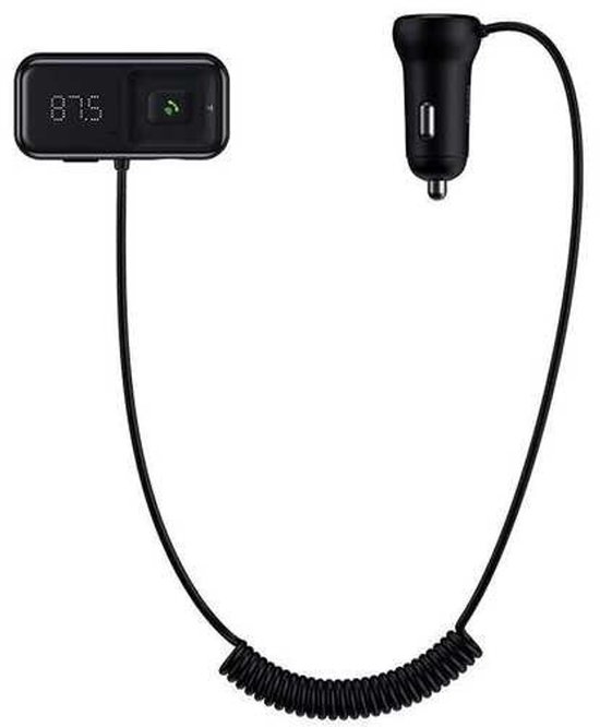 Baseus Dubbele USB Poort Autolader en Bluetooth FM Muziek Transmitter Zwart