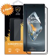 2-Pack OnePlus 12R Screenprotectors - MobyDefend Gehard Glas Screensavers - Zwarte Randen - Glasplaatjes Geschikt Voor OnePlus 12R
