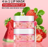 Lip Scrub ( Strawberry) - 4 IN 1 Lip Mask ( Watermelon + Berry) -
