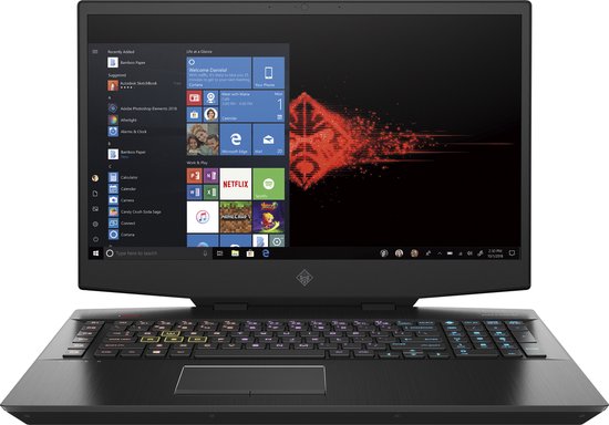 OMEN by HP 17-cb1273ng Intel® Core™ i7 i7-10750H Laptop 43,9 cm (17.3") Full HD 16 GB DDR4-SDRAM 1,51 TB HDD+SSD NVIDIA® GeForce RTX™ 2070 Wi-Fi 6 (802.11ax) Windows 10 Home Zwart - HP - Hoofdafbeelding