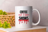 Mok Coffee and Crime Shows - TrueCrime - gift - cadeua - CrimeStories - ColdCase - MurderMystery - Misdaadverhalen - Moordmysterie - Onderzoek - CrimineleGeesten