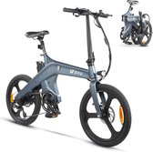 DYU elektrische fiets, 20 inch stads-e-bike, slimme e-bike met trapondersteuning, 36 V 10 Ah accu, centrale koppelsensor, 3 rijmodi, Shimano 7 versnellingen, verwijderbare accu, nachtverlichting