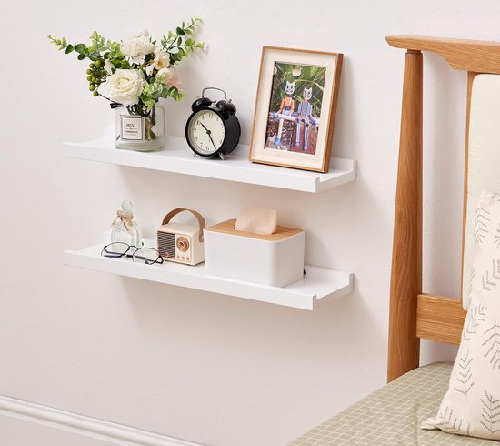 Fotolijst houten plank, muur, plank, fotolijst eiken, floating plank, hal, plank, hout, decoratie, muur, wandplank, massief hout (licht eiken, breedte: 80cm, diepte: 10cm