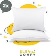 Sleep Comfy - Hoofdkussen Set van 2 - 30 Dagen Proefslapen - Ultiem Comfort Hoofdkussens - Hotelkwaliteit Hoofdkussens - Verlicht Nek- en Rugklachten - Geschikt voor Alle Slaaphoudingen - Katoen - Orthopedisch - Ergonomisch Design | 60x70 cm