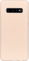 Telefoonglaasje Hoesje Geschikt voor Samsung Galaxy S10 Plus - silicone - Roze Sand - Beschermhoes - Case - Cover