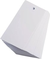 Labels wit - 10x5 cm. - 100 stuks - stevig karton - met voorgestanst gaatje - prijslabels - cadeaulabels - winkels