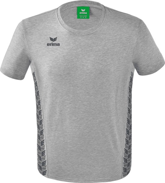 Erima Essential Team T-Shirt Kinderen - Licht Grey Melange / Slate Grey | Maat: 128