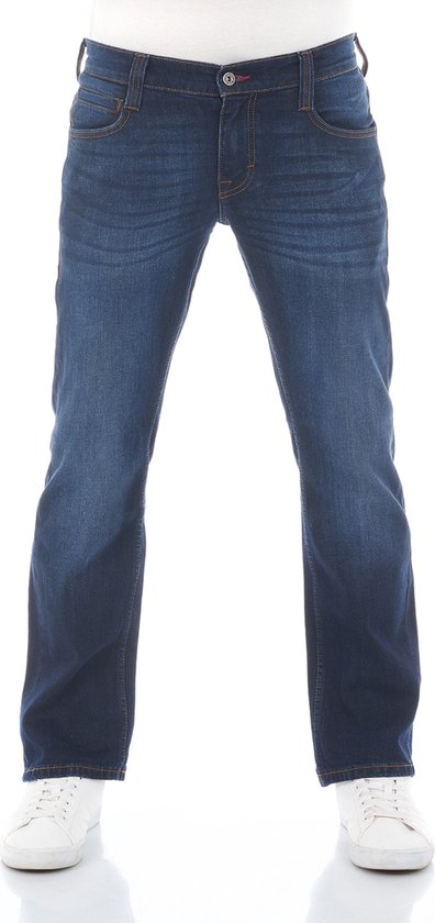Mustang Heren Jeans Broeken Oregon Bootcut bootcut Fit Blauw 32W / 30L Volwassenen Denim Jeansbroek