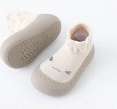 Anti-slip babyschoentjes - Soksloffen - Eerste loopschoentjes van Baby-Slofje - Cutie beige maat 22