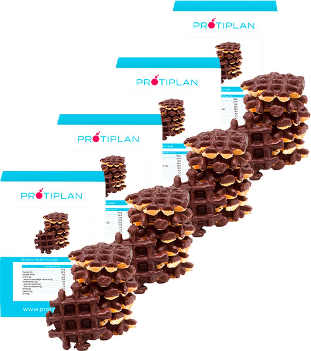 Goedkoopste Protiplan | Belgische Wafels Chocolade | 24 Wafels | 24 x 30 gram | Eiwitrepen | Koolhydraatarme sportvoeding | Afslanken met Proteïne repen| Koolhydraatarme Wafel | Snel afvallen zonder hongergevoel!