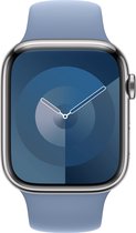 Origineel Apple Sport Band - Geschikt voor Apple Watch Series 1/2/3/4/5/6/7/8/9/SE/Ultra - 49/45/44/42MM - Bandje M/L Winter Blauw