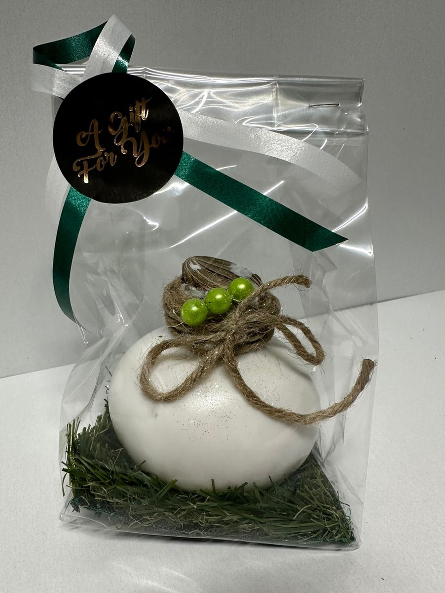 Wax amaryllis wit in geschenkverpakking - relatiegeschenk -