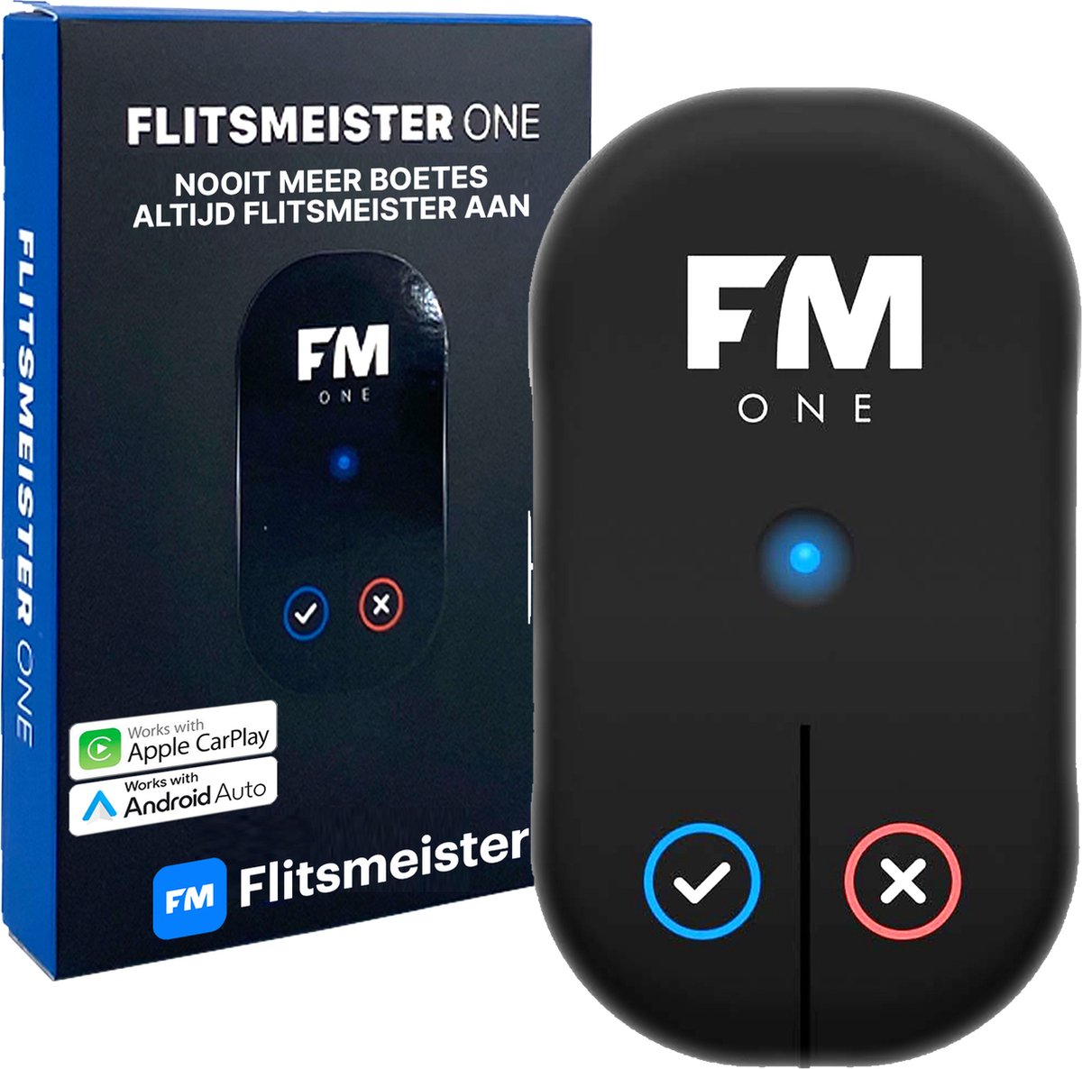 Flitsmeister ONE - Compacte Waarschuwingsmelder voor Flitsers en Verkeerssituaties - Werkt icm Flitsmeister App - Voor Auto en Motor - Flitsmeister