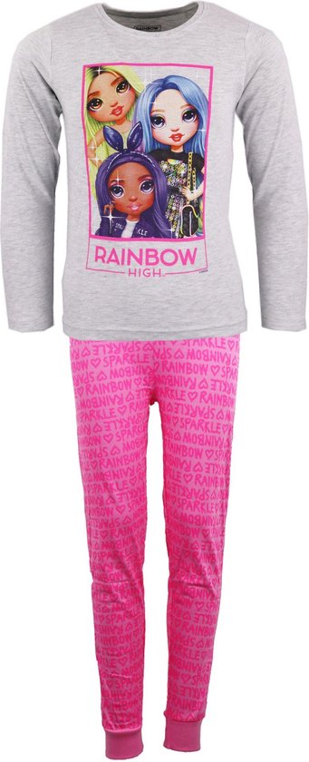 Rainbow High - pyjama meisjes katoen Grijs/Blauw - Maat 122