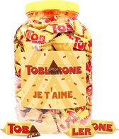 Toblerone mini chocolat "je t'aime" - Cadeau Saint Valentin - chocolat au lait au nougat, amande et miel - 1000g