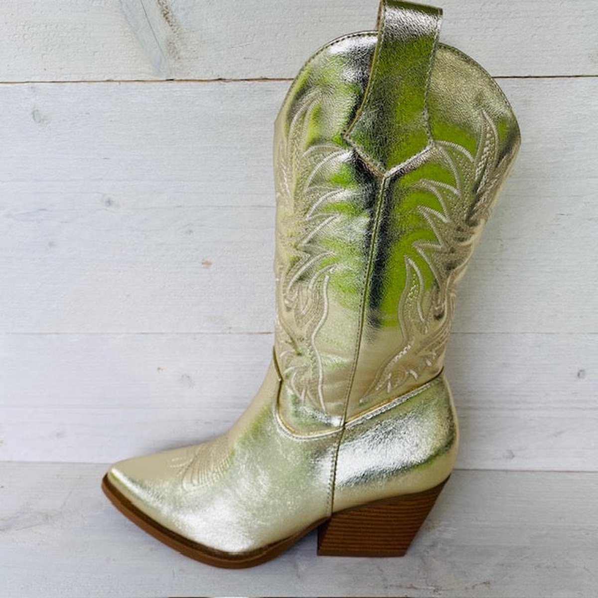 Smile Favorites® Dames Cowboylaarzen - Goud - Imitatieleer - Maat 38