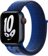 Apple Watch geweven sportbandje - Nike -  Voor Apple Watch 3/4/5/6/7/8/SE 38/40/41mm - Game Royal/Midnight Navy