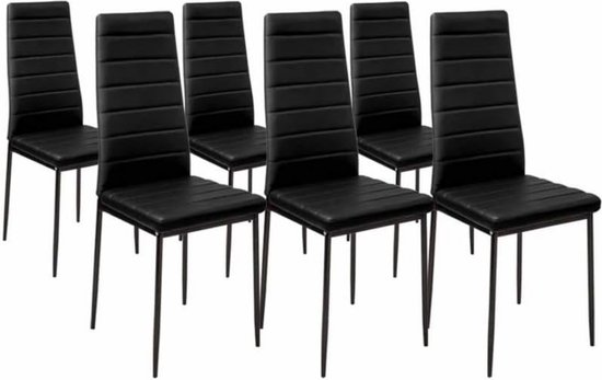 6 stoelen Roman zwart voor eetkamer
