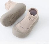 Anti-slip babyschoentjes - Soksloffen - Eerste loopschoentjes van Baby-Slofje - Cutie zand maat 21