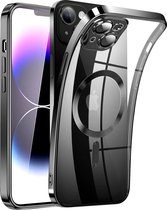 Magnetic Clear Silicone hoesje met geïntegreerde Camera Lens Protector - schokbestendig [Magsafe Magnetische Ring Case] - zwart - Geschikt voor iPhone 13 mini