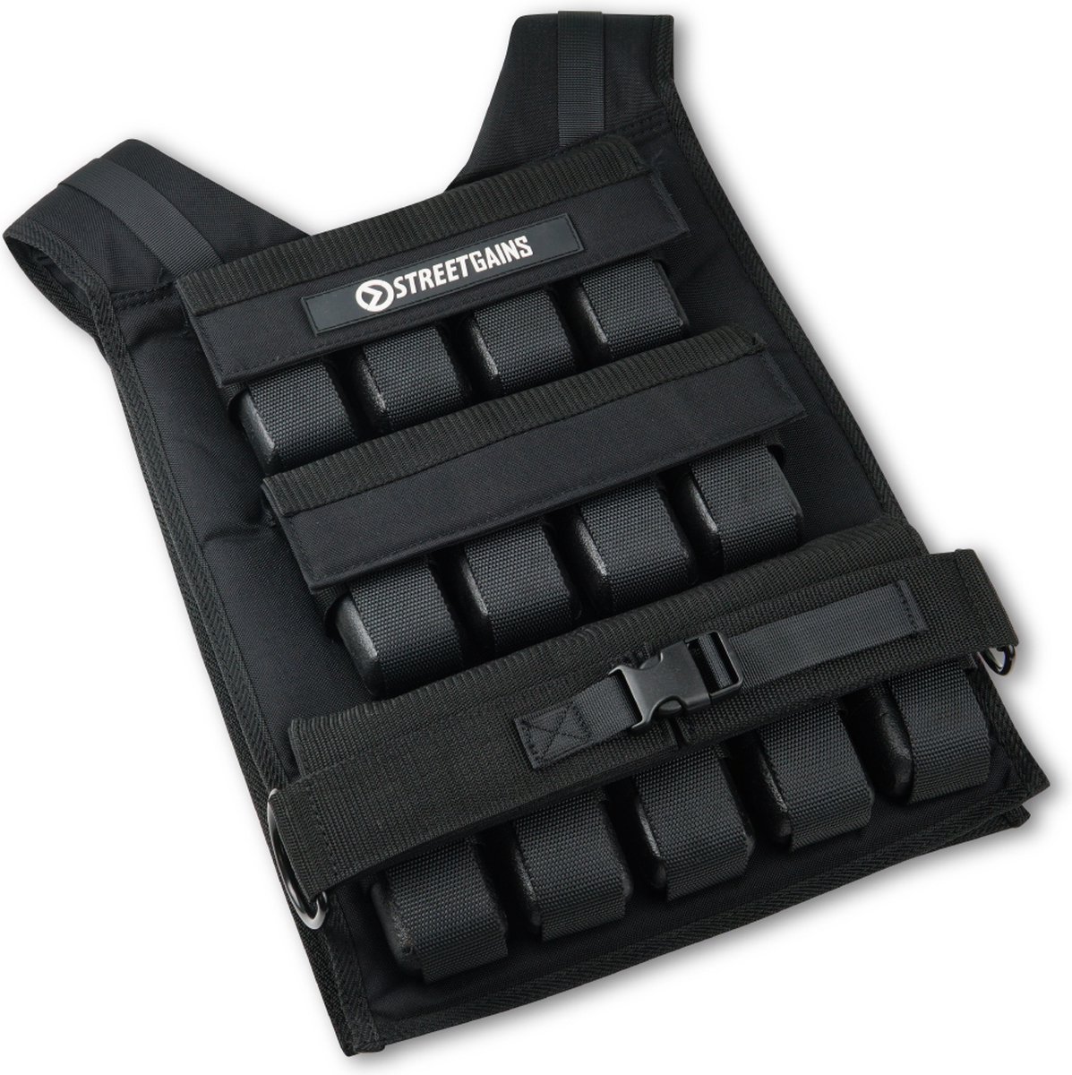 StreetGains® Gewichtsvest 40KG – Trainingsvest - Weight Vest - Verstelbaar & Comfortabel – Slijtvaste 1000D Cordura Stof – Smalle Schouderbanden voor Meer Bewegingsvrijheid – Inclusief Gewichten – Voor Calisthenics, Hardlopen & Krachttraining