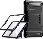 Hoes met Ingebouwde Screen Protector Geschikt voor Samsung Galaxy Tab A7 Lite | Full Protect Cover met Standaard | Beschermhoes Tegen Vallen | Extreme Bescherming | Zwart