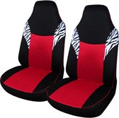 Stoelhoezen auto-voorstoelen rood trendy luipaardmotief geïntegreerde autostoelhoezen fluwelen stof zwarte beschermhoezen auto-accessoires interieur universeel geschikt voor de meeste auto's, SUV's, vrachtwagens