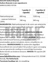 Supplementen - 36 x Sodium Butyrate - Natriumbutyraat - Vegan - 90 Capsules Ostrovit