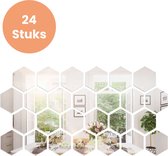 Plakspiegel - 24 stuks - Hexagon - Zelfklevende - Plakspiegels - Passpiegel - Deur - Spiegel - Spiegelfolie - Sticker - Zelfklevend