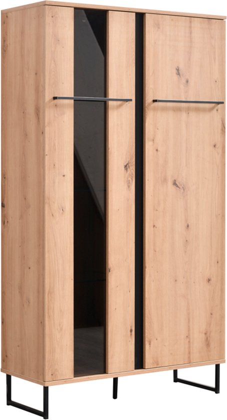 vitrine kast norway- 1 glazen deur- 1 volledig gesloten deur- eikenhout