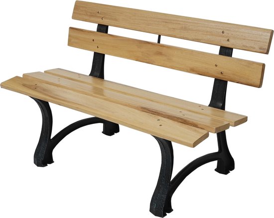 Relaxdays Banc de jardin, 2 places, lattes en bois, fonte de fer, balcon et terrasse, HLP 73,5 x 126 x 52,5 cm, nature - Jardin Relaxdays Banc de jardin, 2 places, lattes en bois, fonte de fer, balcon et terrasse, HLP 73,5 x 126 x 52,5 cm, nature - Jardin