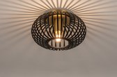 Lumidora Plafondlamp 74496 - Plafonniere - FELIX - E27 - Zwart - Messing - Metaal - ⌀ 24 cm
