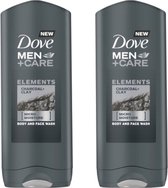Dove Douchegel Men - Care Elements Charcoal & Clay - 2 x 400 ml