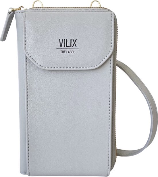 Vilix The Label - Nova tasje - portemonnee- & telefoontasje in één - vegan - compact - Grijs