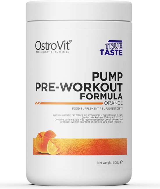 Pre-Workout - PUMP Pre-Workout Formula - 500 g - Sinaasappel Smaak - OstroVit - Supplement